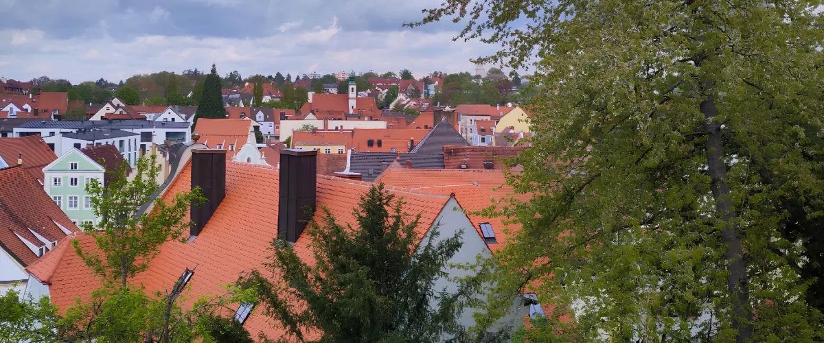 Blick über die Freisinger Altstadt vom Domberg